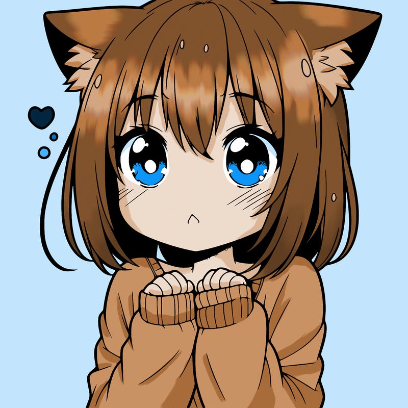 shy anime catgirl