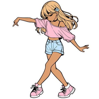 realistic girl danceing