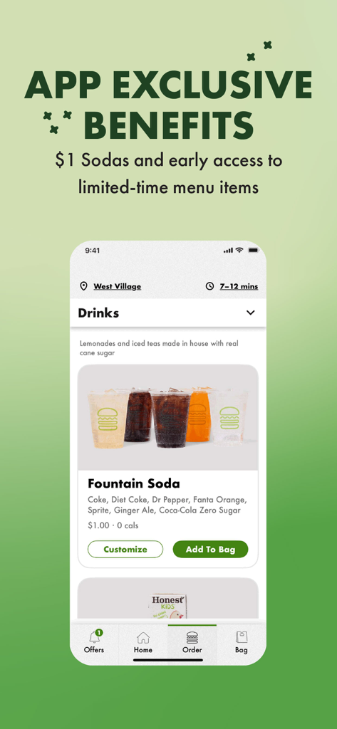 L'app mobile Shake Shack mostra i vantaggi esclusivi come bibite a un dollaro e accesso anticipato a articoli di menu a tempo limitato.