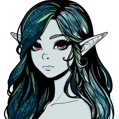 elf girl realistic dark fantasy