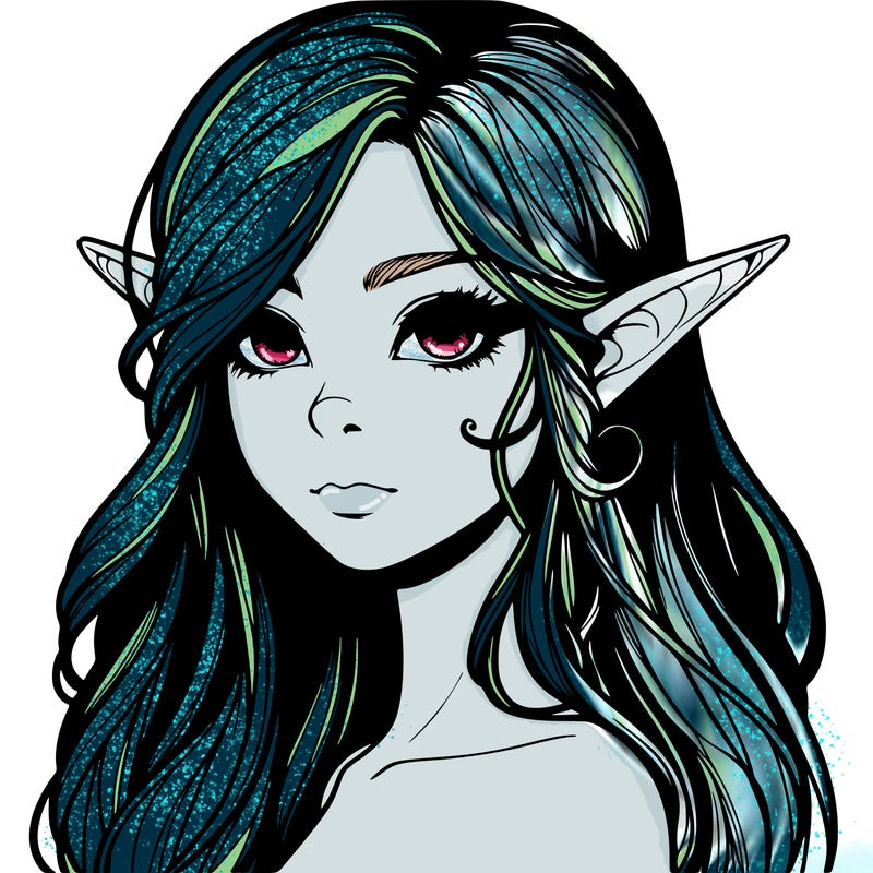 elf girl realistic dark fantasy