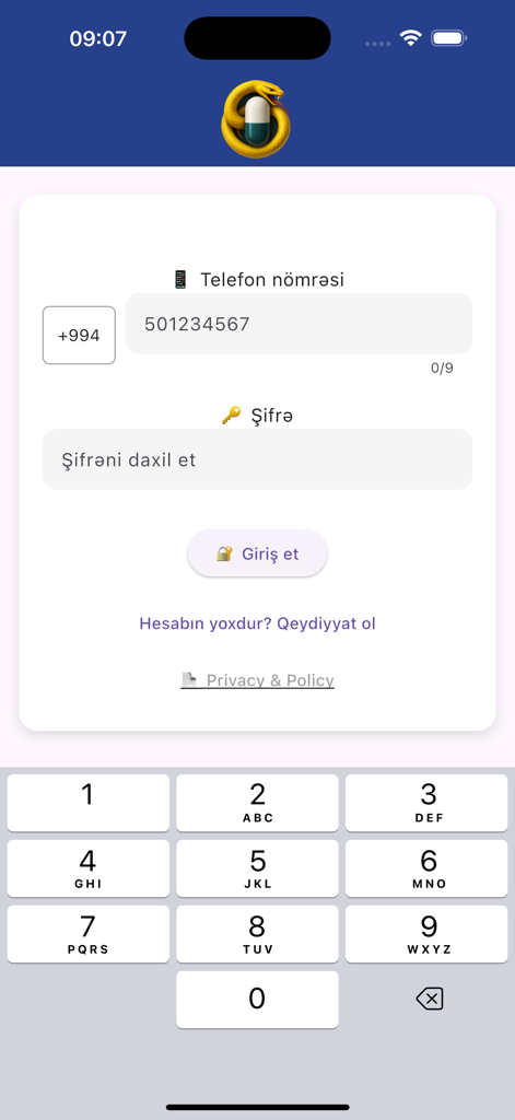 AptekPaylaş - AptekPaylaş pharmacy B2B platform login screen showing phone number and password fields
