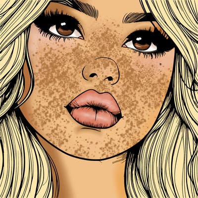 really realistic girl with lips
