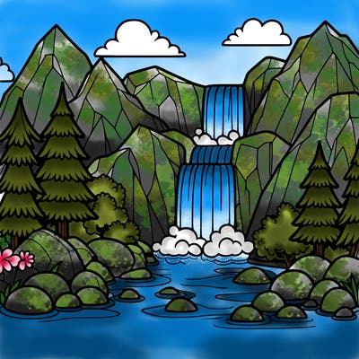waterfall in mountain