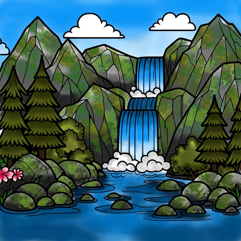 waterfall in mountain