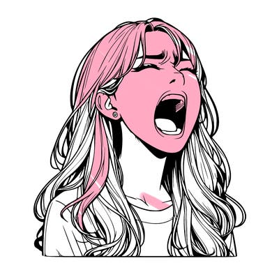 screaming realistic, girl