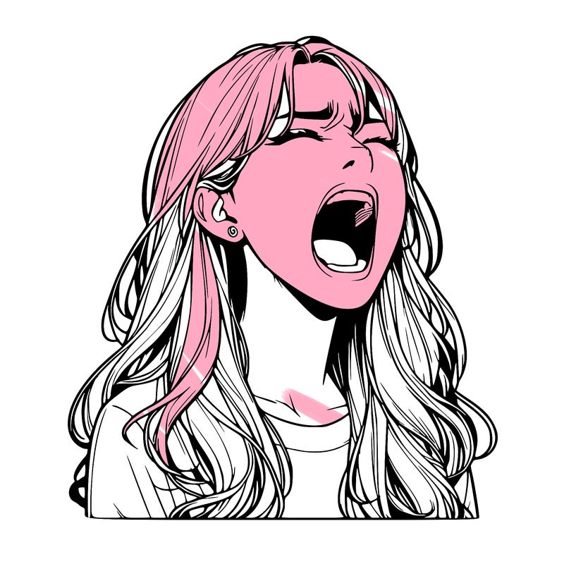 screaming realistic, girl