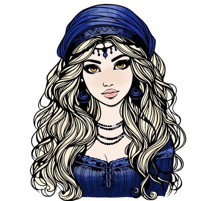 realistic beautiful mysterious gypsy girl