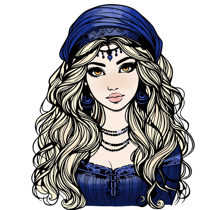realistic beautiful mysterious gypsy girl