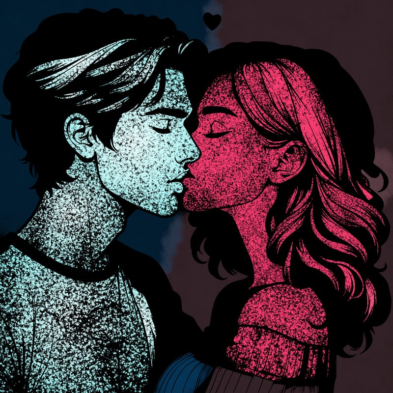 realistic couple kissing