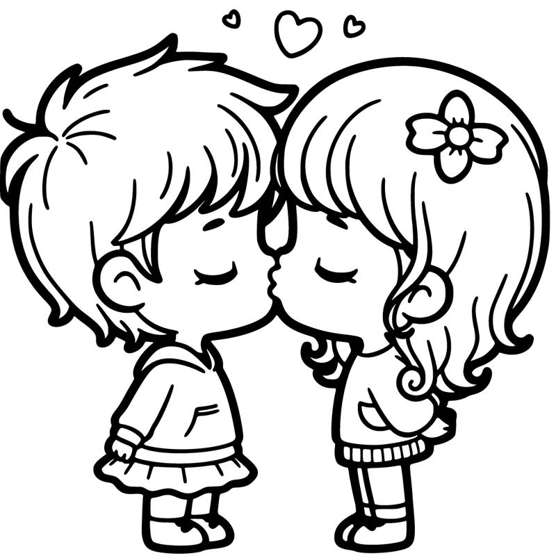 boy and girl kissing
