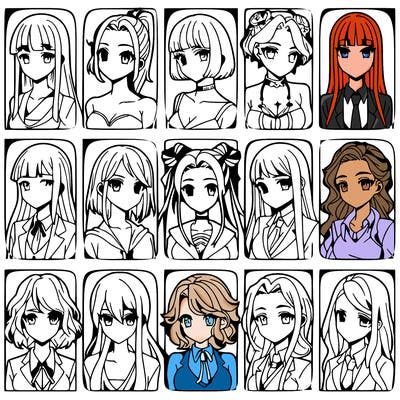 girls that look diffrent anime