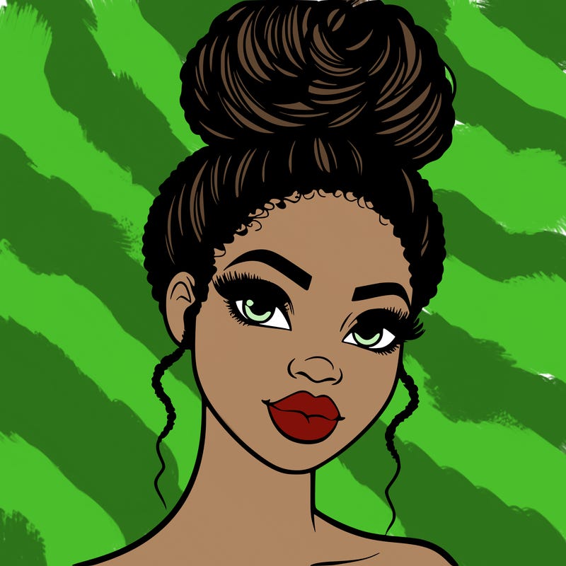 beautiful black woman with an up do hairstyle