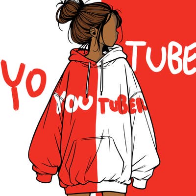 realistic girl with a oversized sweatshirt on and a bun