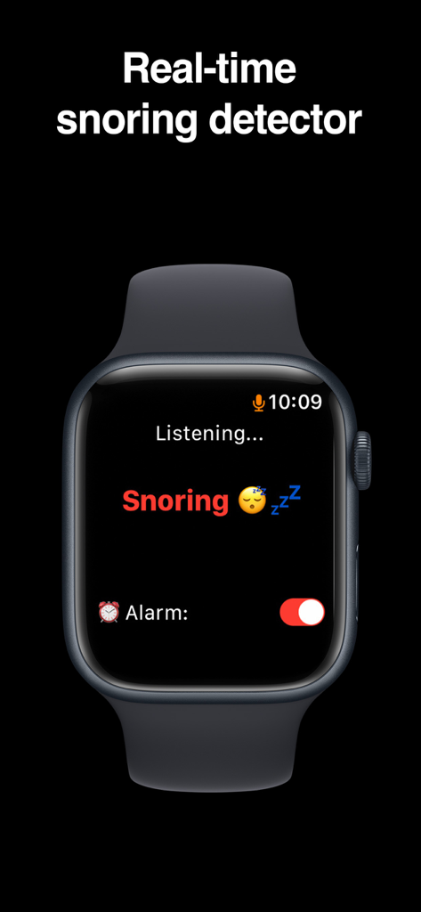 Real-time snoring detection on Apple Watch interface