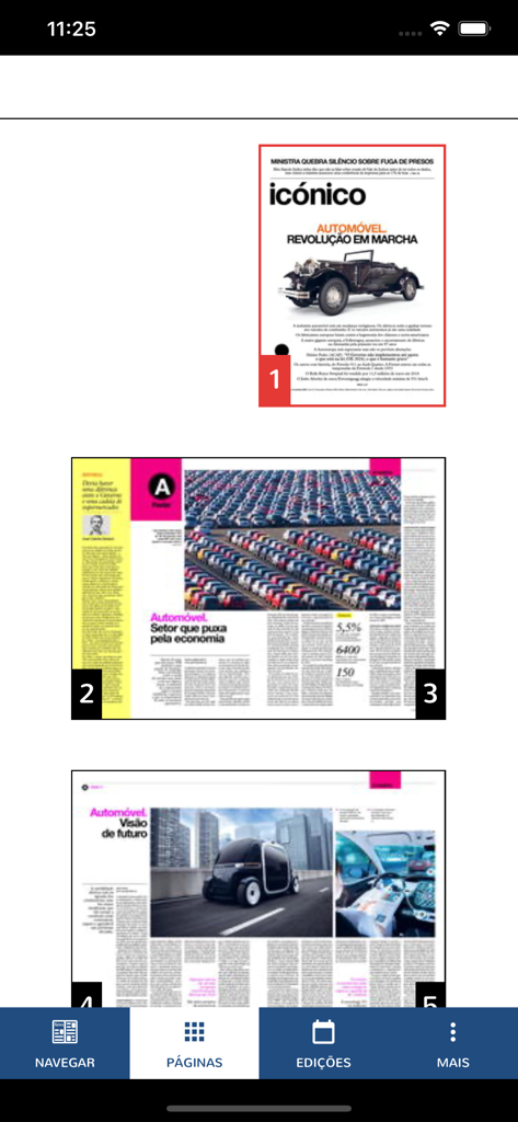 Newsplex Digital - Newsplex Digital 앱 인터페이스에 표시되는 SOL과 Jornal i의 디지털 신문 페이지.