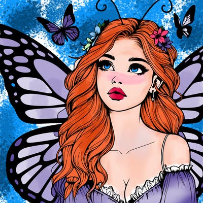 butterfly fairy realistic girl