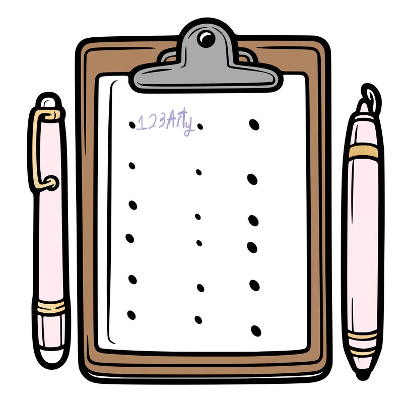 blank clip board with pen