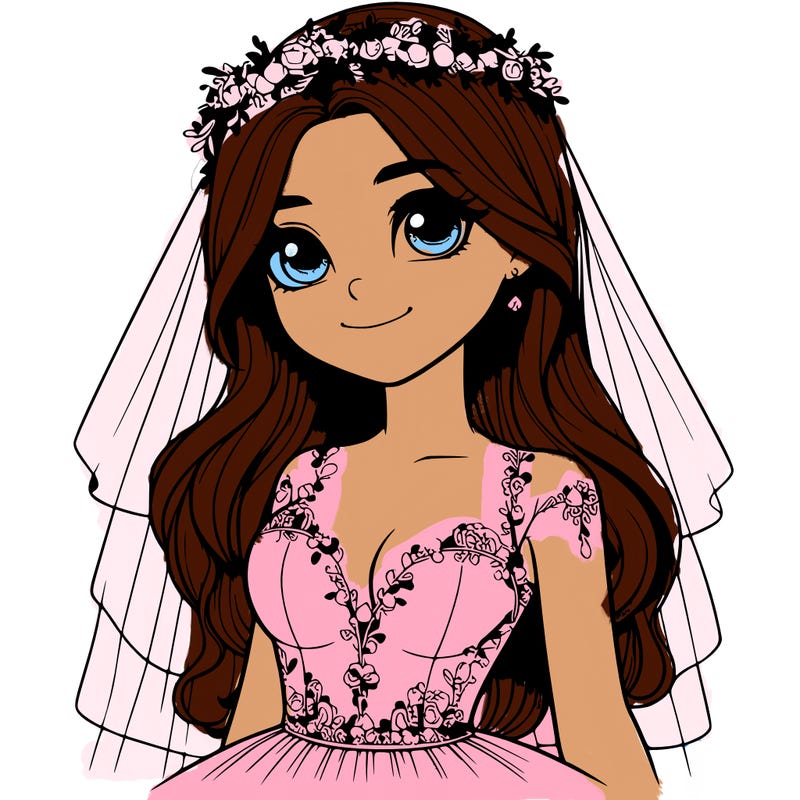 realistic girl in a wedding dress