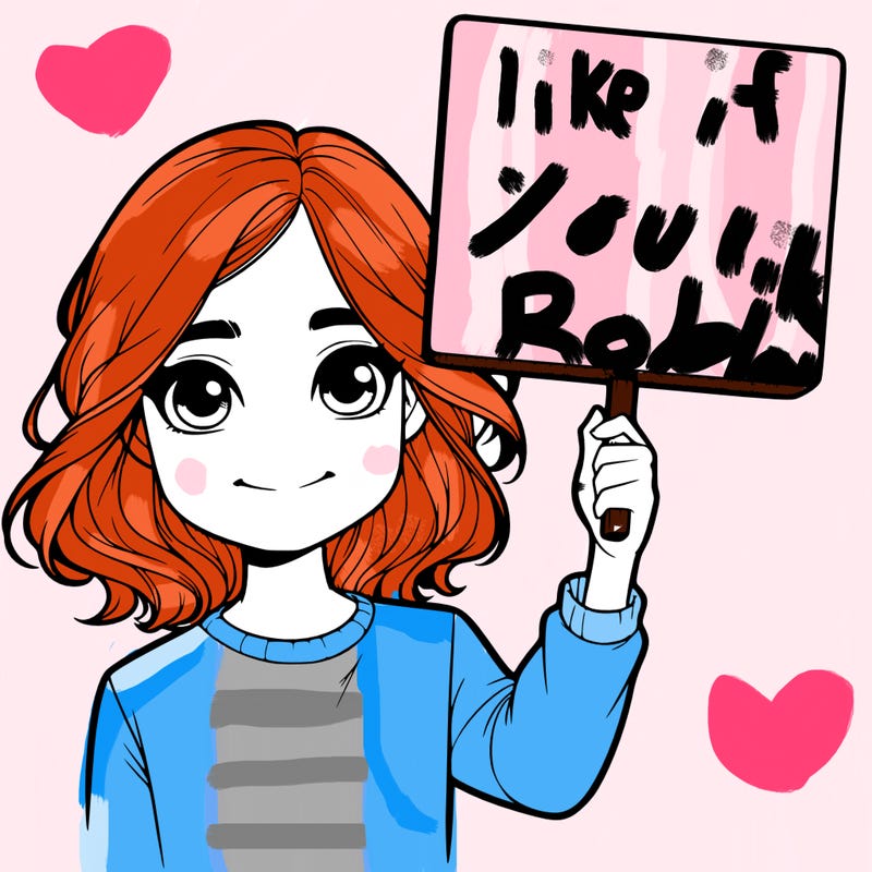 realistic girl holding up a sign