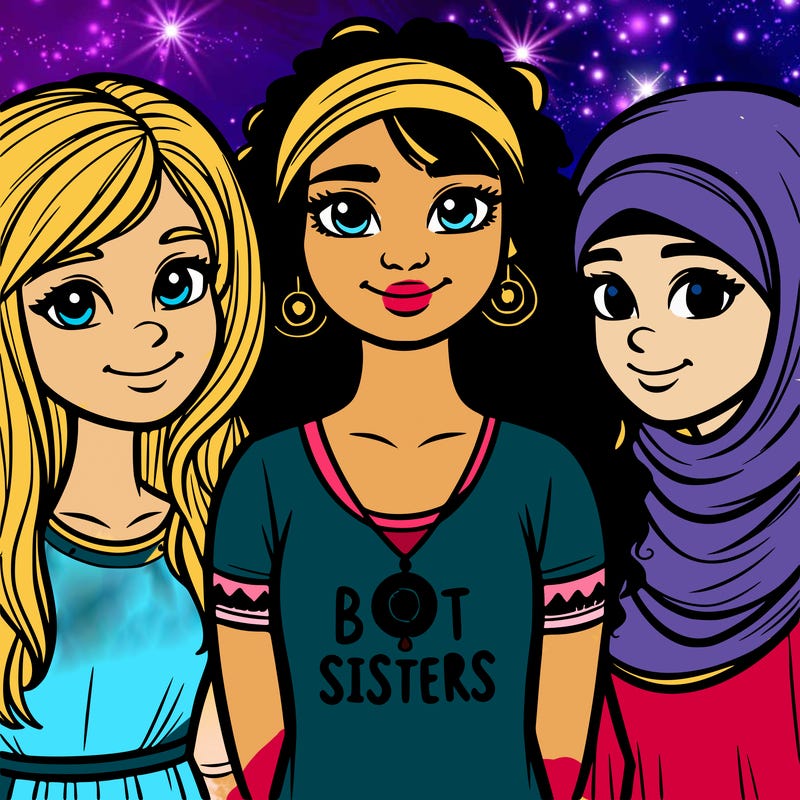 three sisters with a best sisters necklace