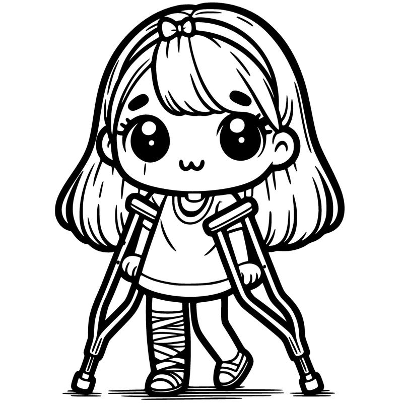 girl in crutches