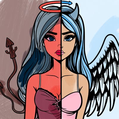 devil vs angel realistic girl