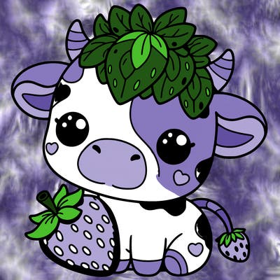 cute strawberry cow