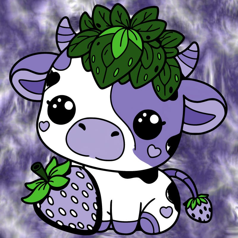 cute strawberry cow