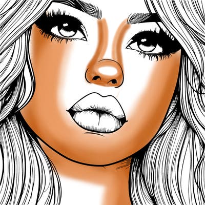 really realistic girl with lips