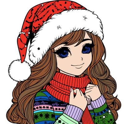 realistic christmas girl