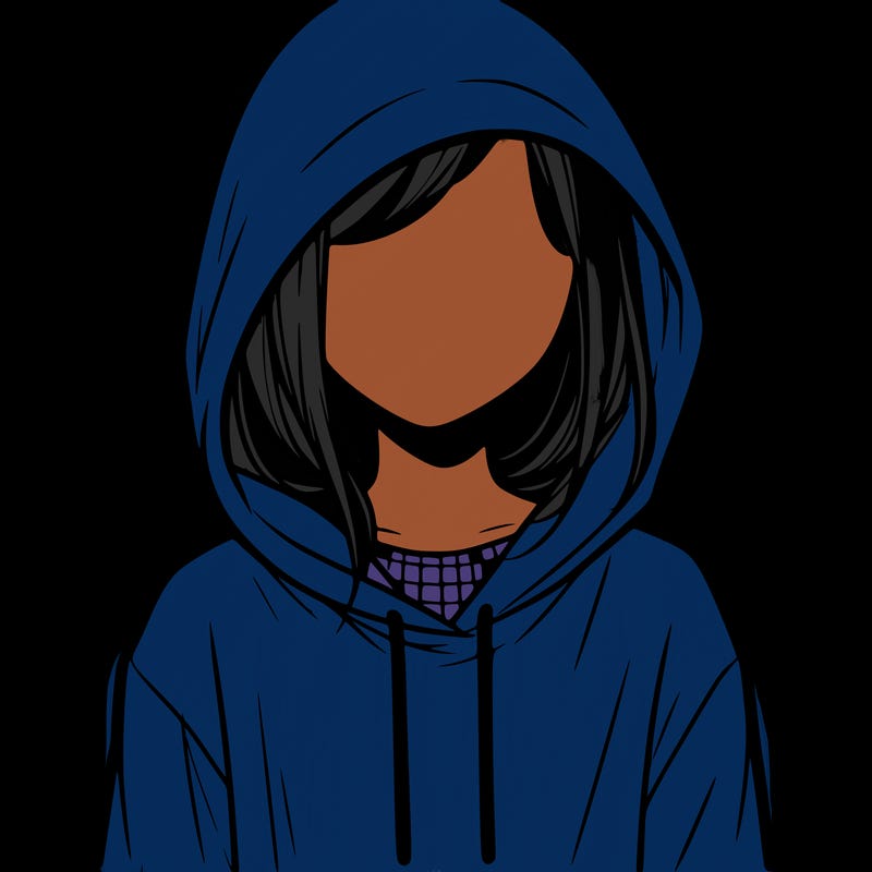 faceless girl in hoodie