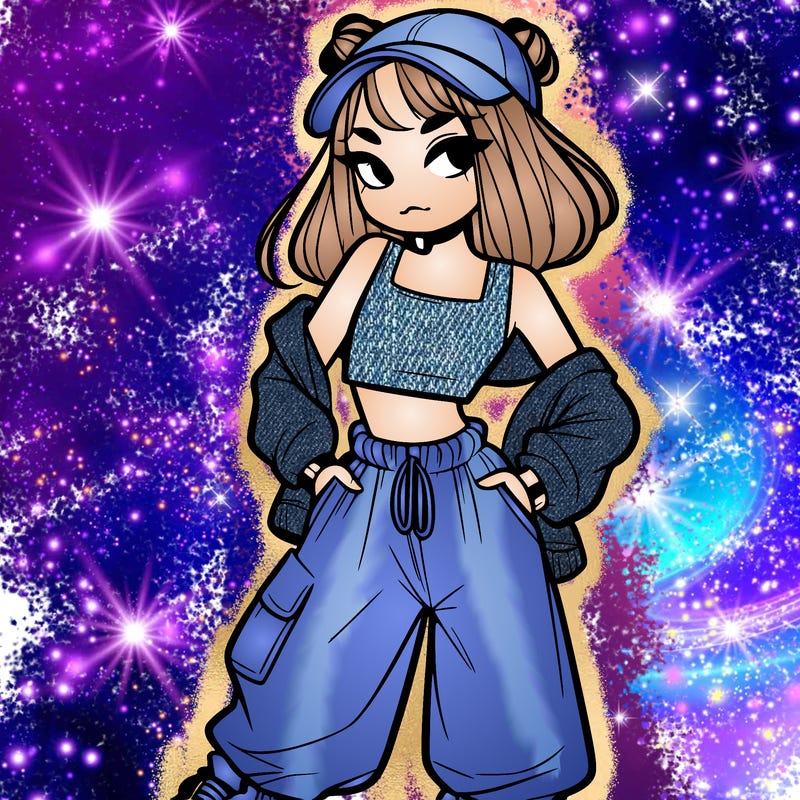 girl in crop top and baggy pants
