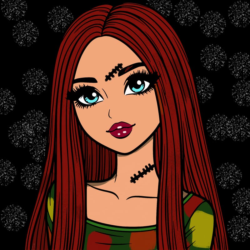 realistic girl with straight and long hair