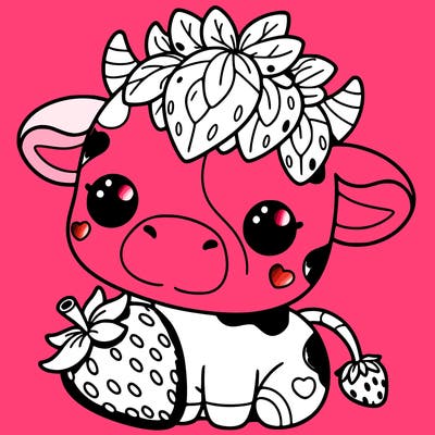 cute strawberry cow