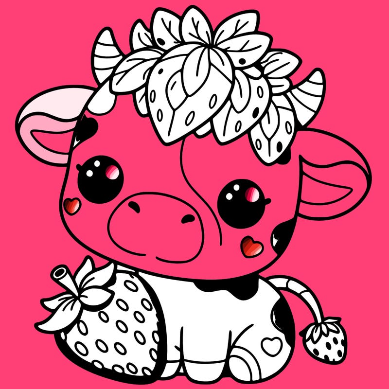 cute strawberry cow