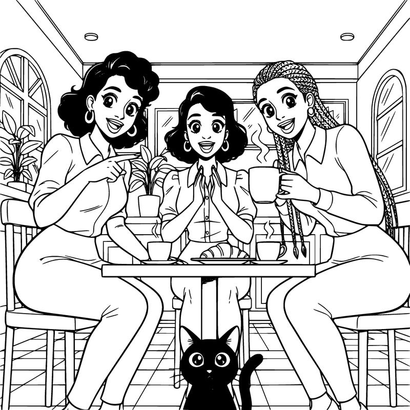 black women on a cafe gossiping