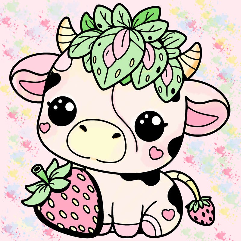 cute strawberry cow