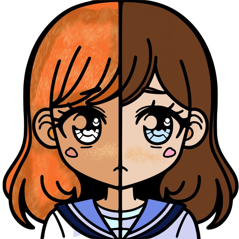 a split of a girl
