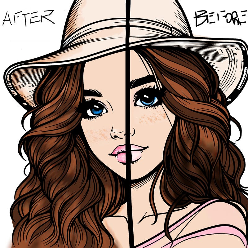 realistic girl with hat