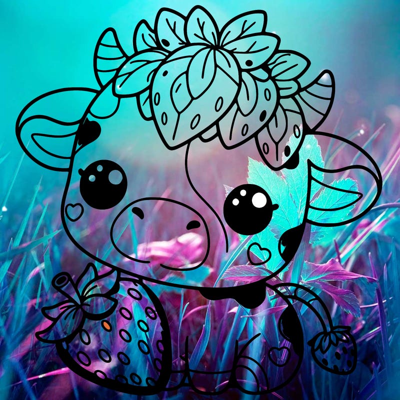 cute strawberry cow