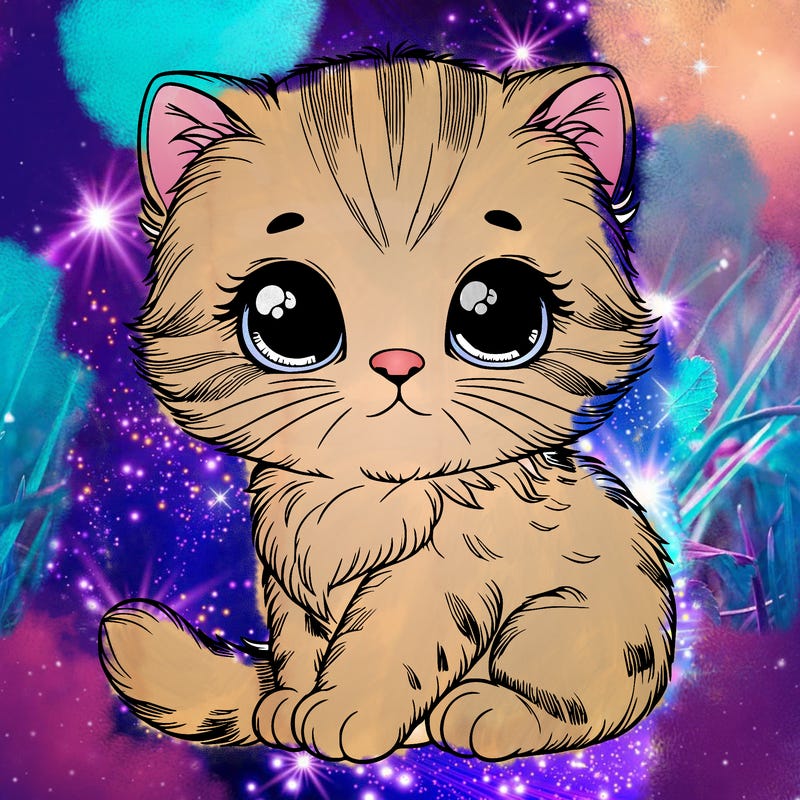 cute realistic kitten