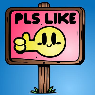 a sign with pls like on it
