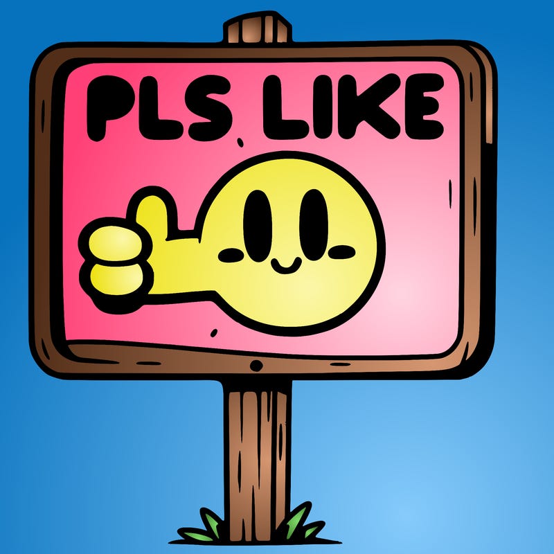 a sign with pls like on it