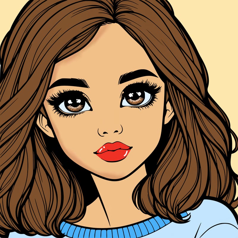 realistic girl whith cute eyes