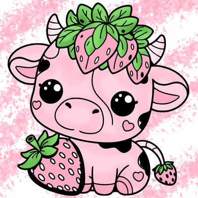 cute strawberry cow