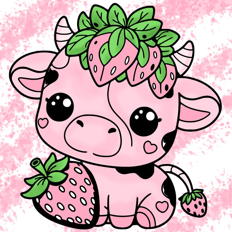cute strawberry cow