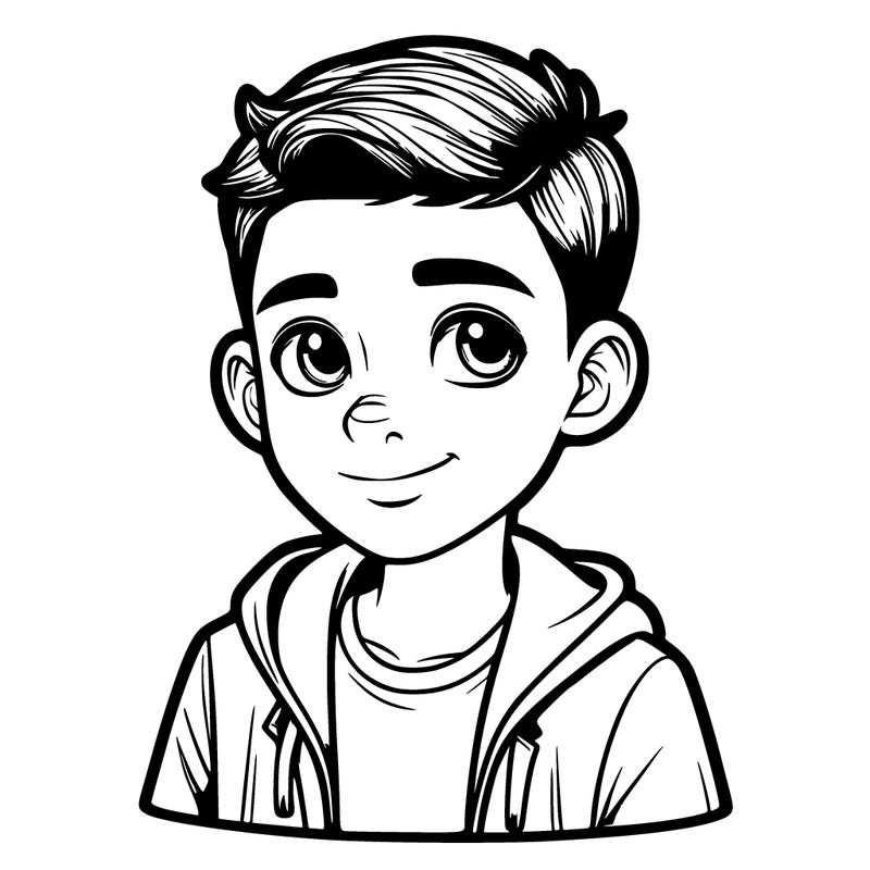 realistic boy with short hair