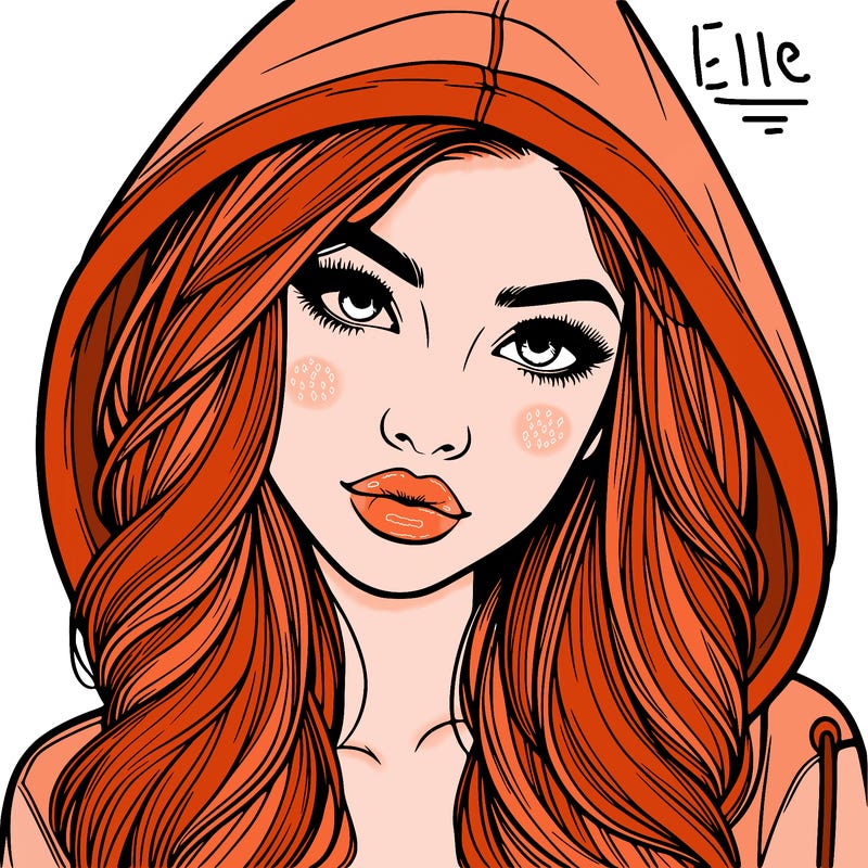 realistic beautiful girl with a hood on