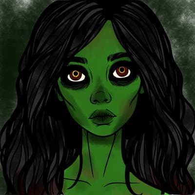 scary beautiful realistic girl